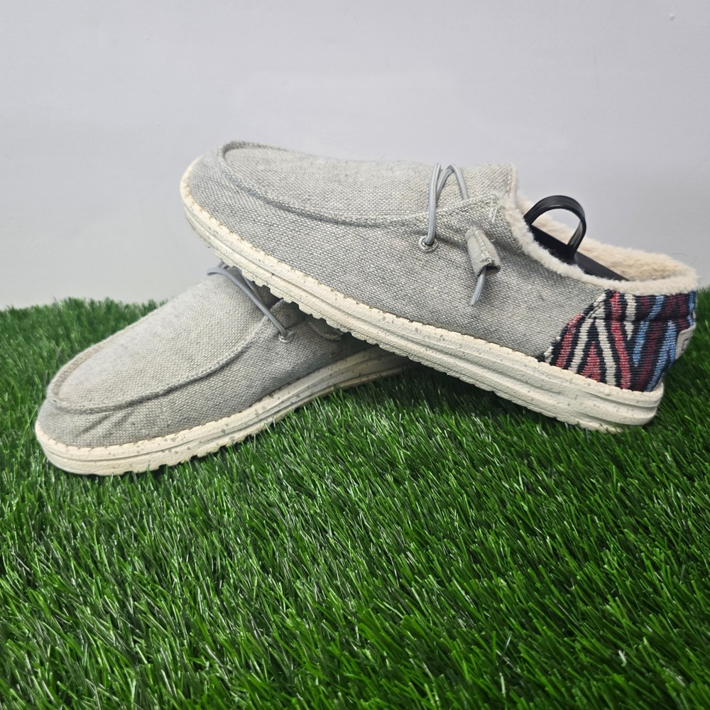 Hey Dude Wendy Grey Cozy Fur Lined Slip On Shoes Size 8 Womens - Picture 2 of 11